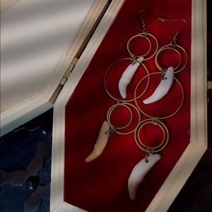 coyote teeth hoop earrings